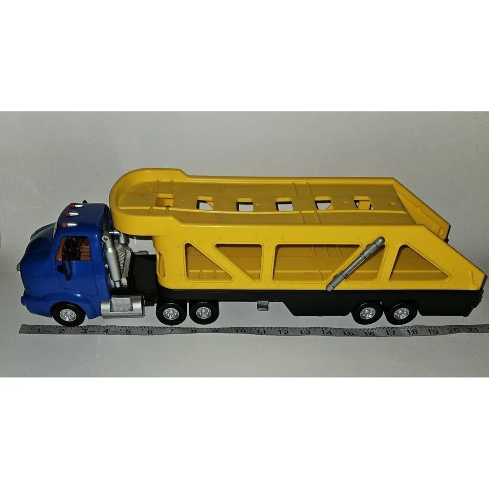 2 Chevron Cars Lot Cary Carrier Blue Truck Cab Trailer Hauler 14 Woody Wagon 16